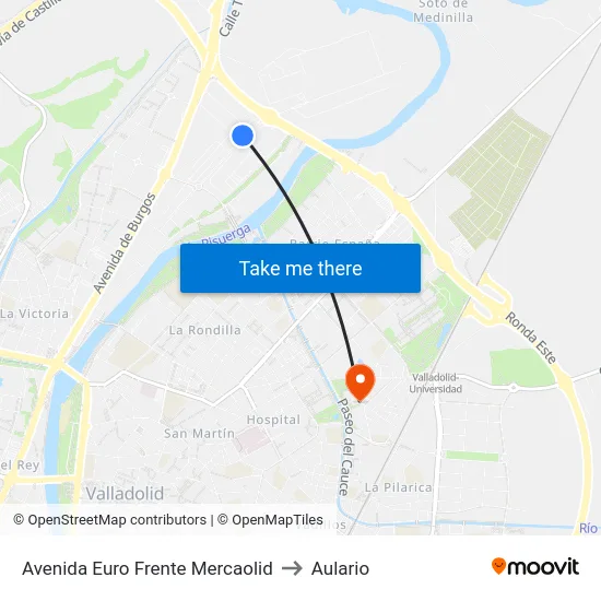 Avenida Euro Frente Mercaolid to Aulario map