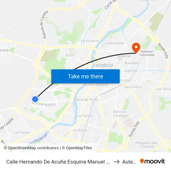 Calle Hernando De Acuña  Esquina Manuel Azaña to Aulario map
