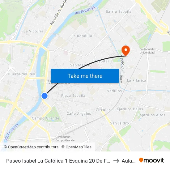 Paseo Isabel La Católica 1 Esquina 20 De Febrero to Aulario map