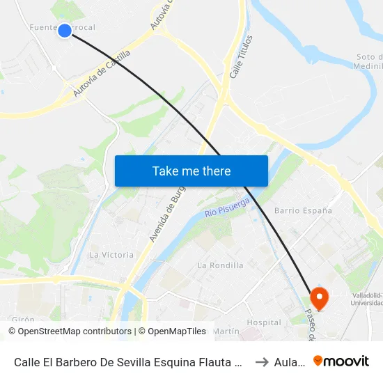 Calle El Barbero De Sevilla Esquina Flauta Mágica to Aulario map
