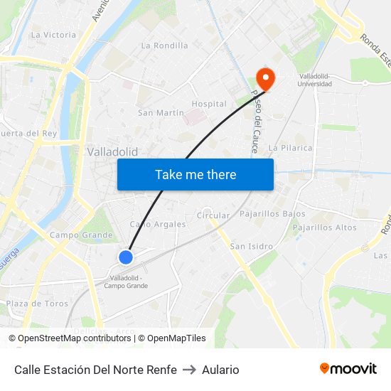 Calle Estación Del Norte Renfe to Aulario map