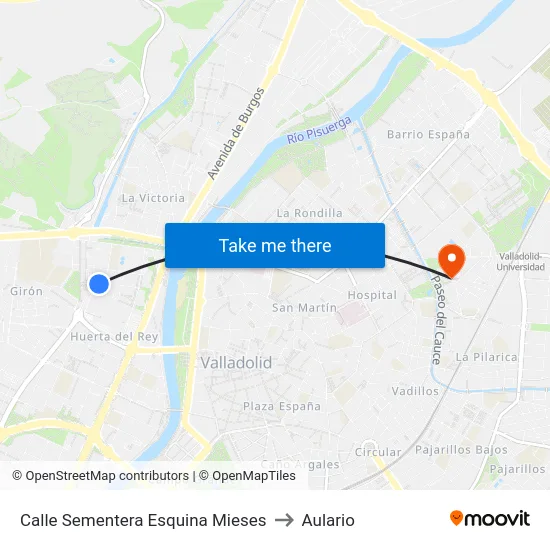 Calle Sementera Esquina Mieses to Aulario map