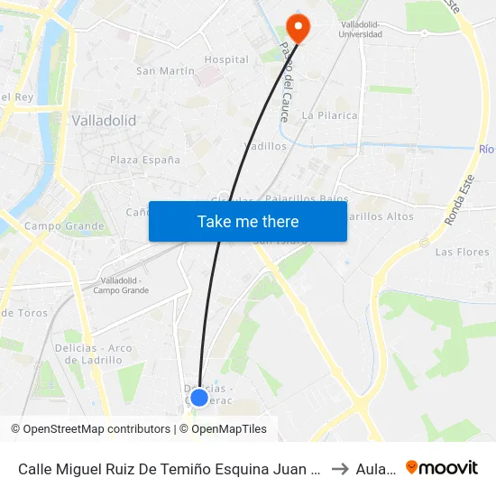 Calle Miguel Ruiz De Temiño Esquina Juan Carlos I to Aulario map
