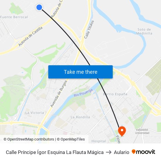 Calle Príncipe Ígor Esquina La Flauta Mágica to Aulario map