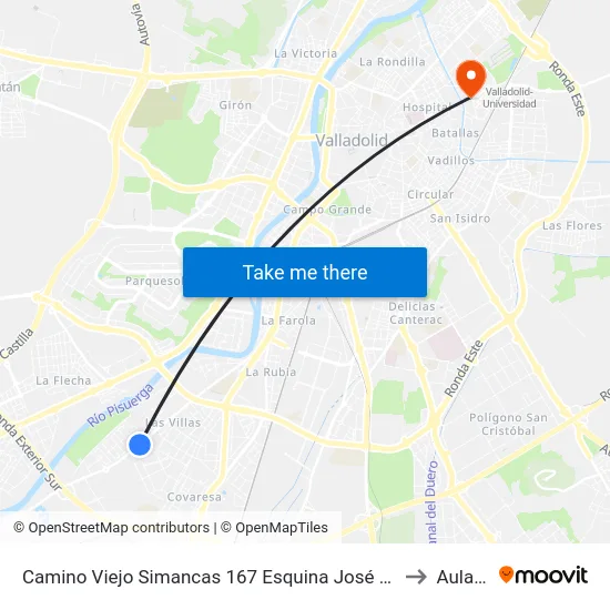 Camino Viejo Simancas 167 Esquina José Velicia to Aulario map