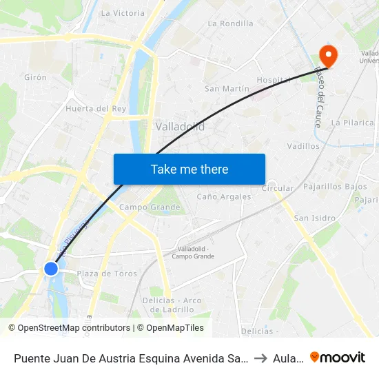 Puente Juan De Austria Esquina Avenida Salamanca to Aulario map