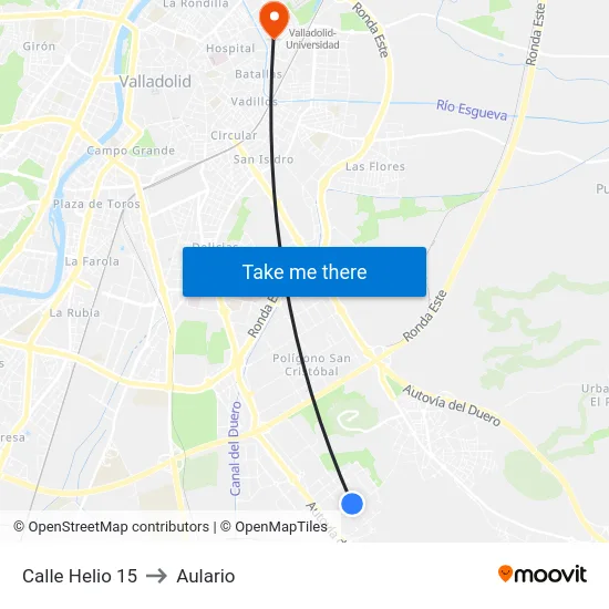 Calle Helio 15 to Aulario map