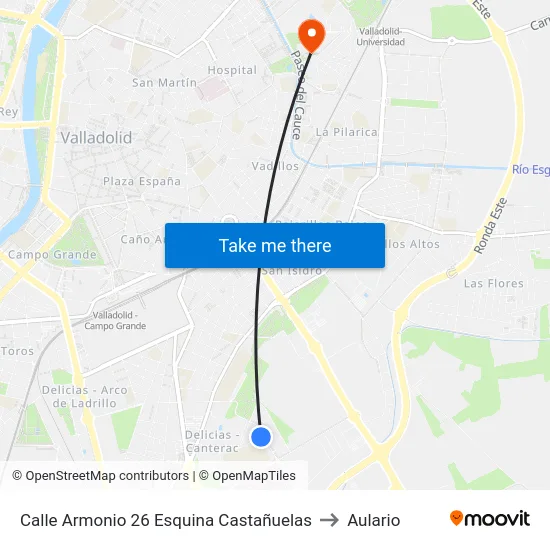 Calle Armonio 26 Esquina Castañuelas to Aulario map