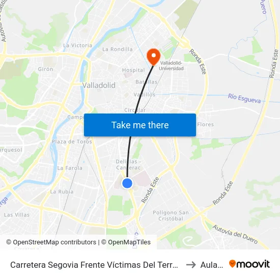 Carretera Segovia Frente Víctimas Del Terrorismo to Aulario map