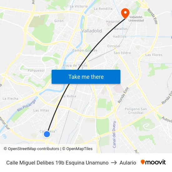 Calle Miguel Delibes 19b Esquina Unamuno to Aulario map