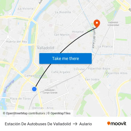 Estación De Autobuses De Valladolid to Aulario map