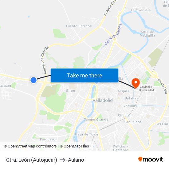Ctra. León (Autojucar) to Aulario map