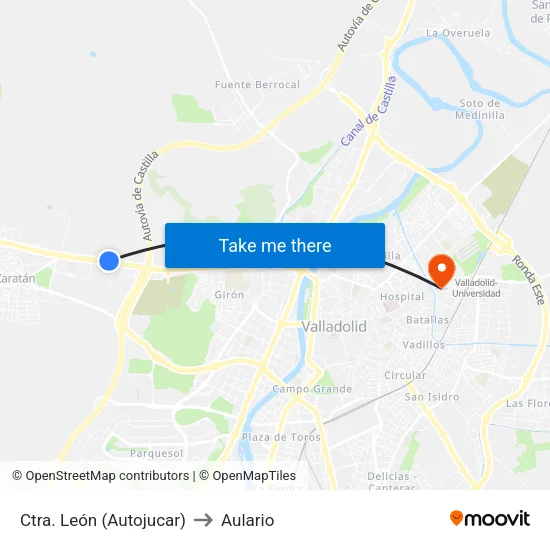 Zaratán. Ctra. León (Autojucar) to Aulario map
