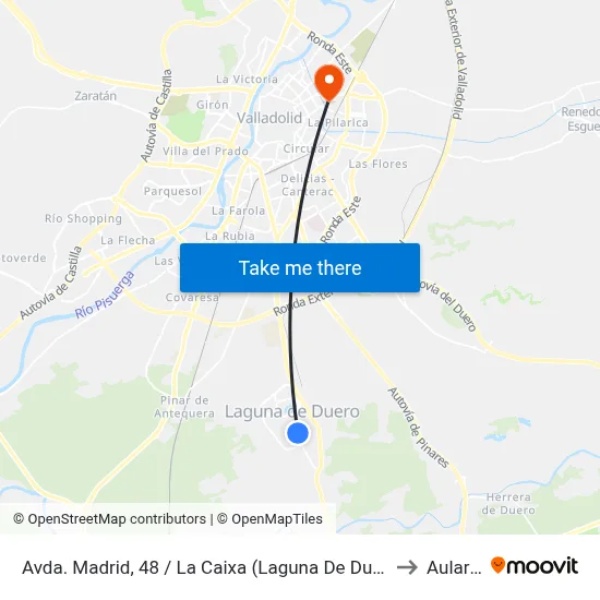 Avda. Madrid, 48 / La Caixa (Laguna De Duero) to Aulario map