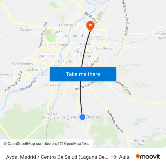 Avda. Madrid / Centro De Salud (Laguna De Duero) to Aulario map