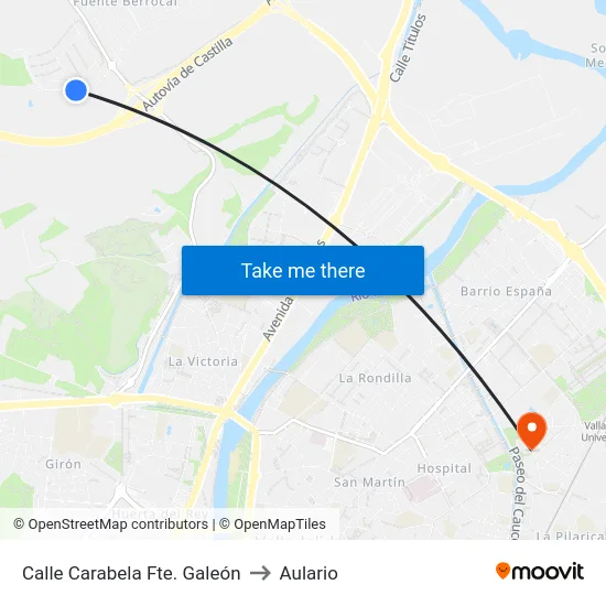 Calle Carabela Fte. Galeón to Aulario map