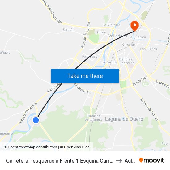 Carretera Pesqueruela Frente 1 Esquina Carretera Puenteduero to Aulario map
