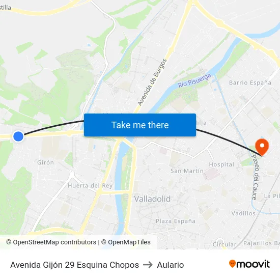Avenida Gijón 29 Esquina Chopos to Aulario map