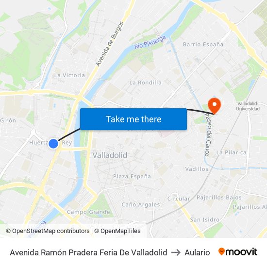 Avenida Ramón Pradera Feria De Valladolid to Aulario map