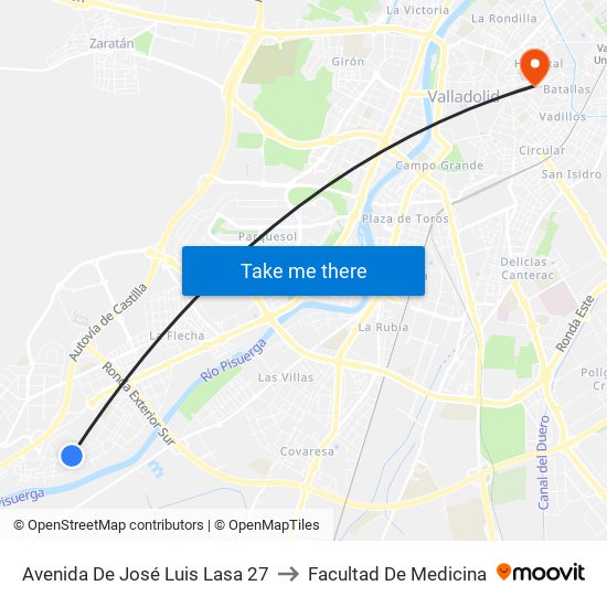 Avenida De José Luis Lasa 27 to Facultad De Medicina map