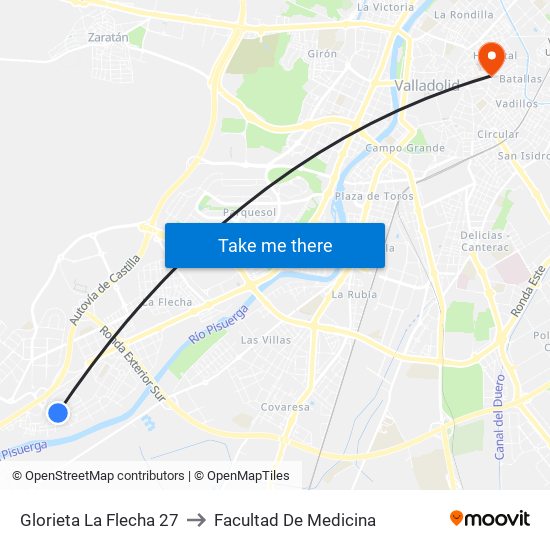 Glorieta La Flecha 27 to Facultad De Medicina map