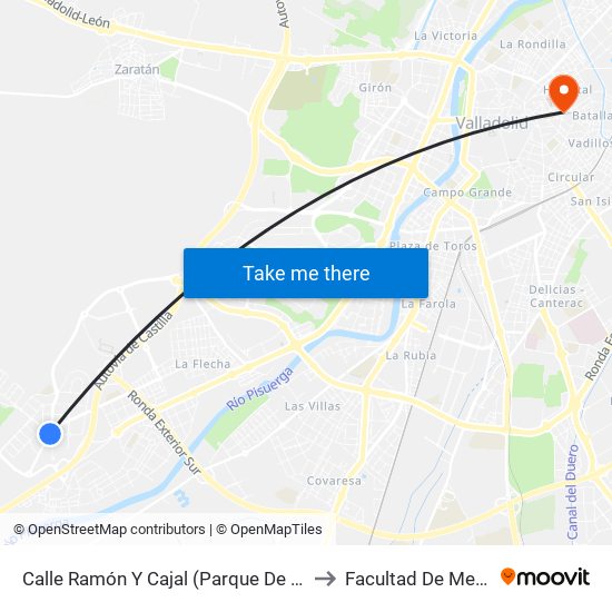 Calle Ramón Y Cajal (Parque De Mayores) to Facultad De Medicina map