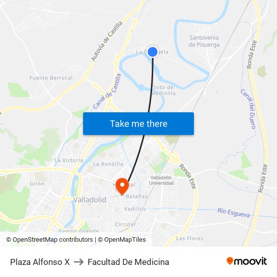 Plaza Alfonso X to Facultad De Medicina map