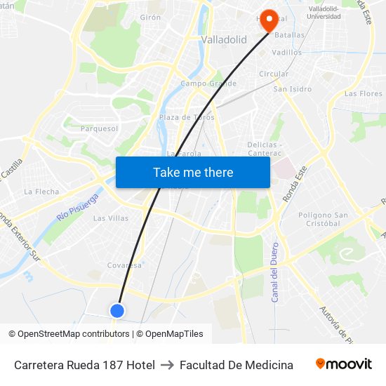 Carretera Rueda 187 Hotel to Facultad De Medicina map