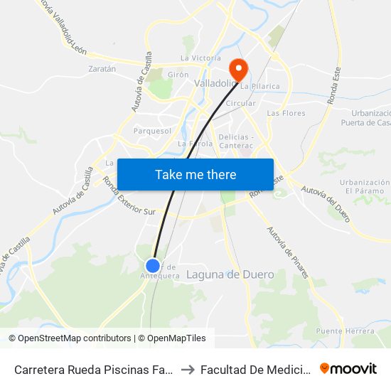 Carretera Rueda Piscinas Fasa to Facultad De Medicina map