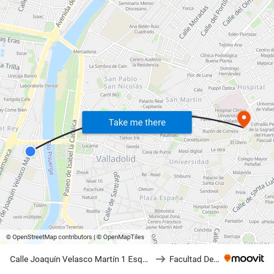 Calle Joaquín Velasco Martín 1 Esquina Avda. Gloria Fuertes to Facultad De Medicina map