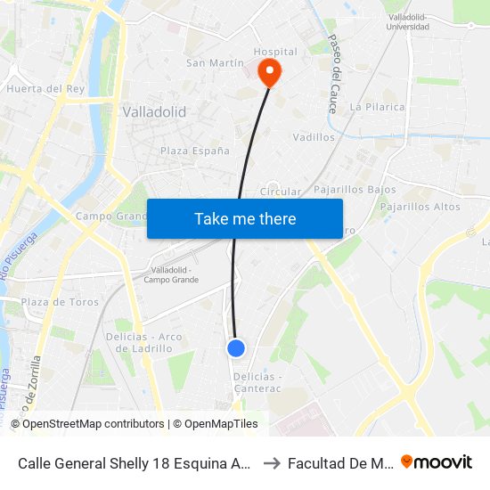 Calle General Shelly 18 Esquina Avenida Segovia to Facultad De Medicina map