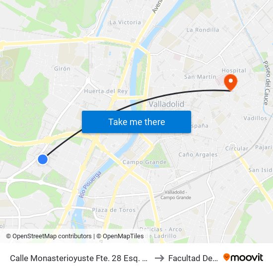 Calle Monasterioyuste Fte. 28 Esq. Mon.Sanlorenzoescorial to Facultad De Medicina map
