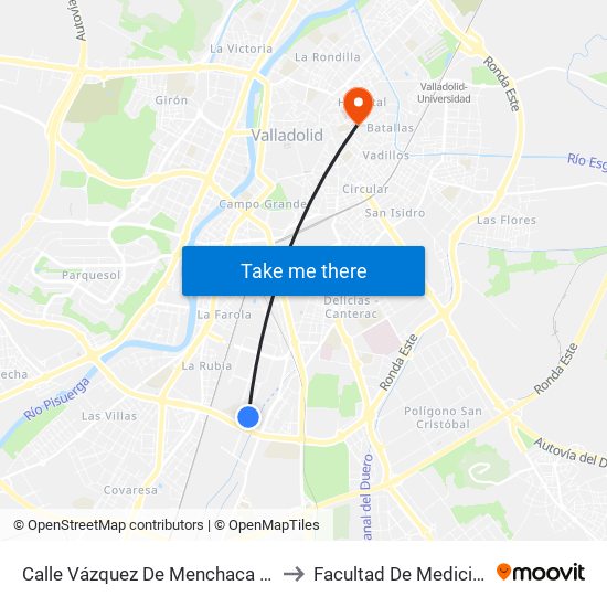 Calle Vázquez De Menchaca 19 to Facultad De Medicina map