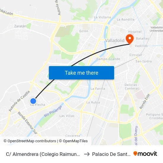 Arroyo De La Encomienda. C/ Almendrera (Ceip Raimundo De Blas) to Palacio De Santa Cruz map