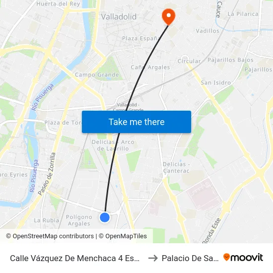 Calle Vázquez De Menchaca 4 Esq. Daniel Del Olmo to Palacio De Santa Cruz map