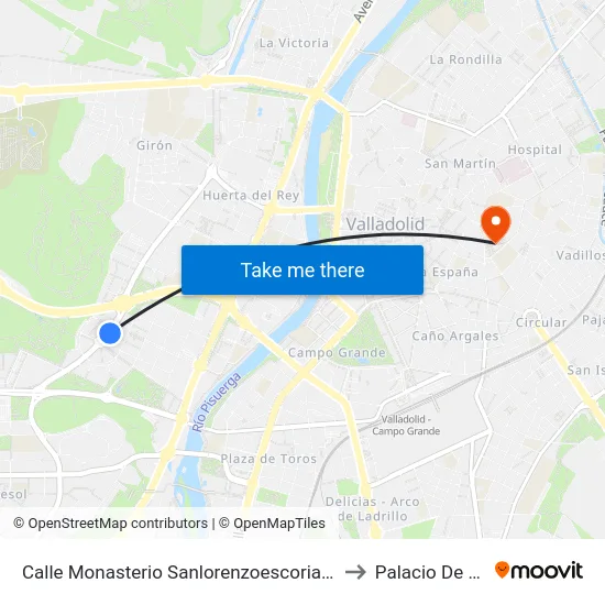 Calle Monasterio Sanlorenzoescorial Esquina Monasterioyuste to Palacio De Santa Cruz map