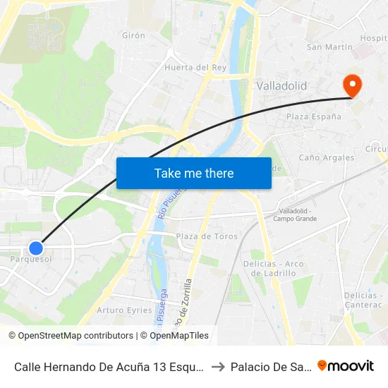 Calle Hernando De Acuña 13 Esquina Manuel Silvela to Palacio De Santa Cruz map