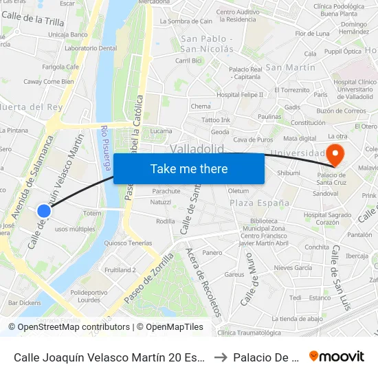 Calle Joaquín Velasco Martín 20 Esquina Francesco Scrimieri to Palacio De Santa Cruz map
