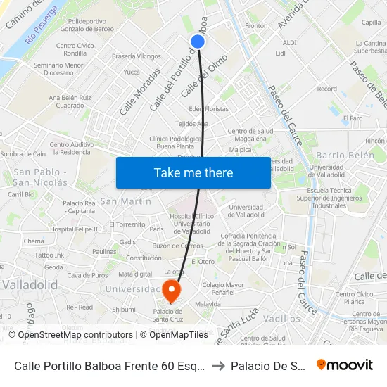 Calle Portillo Balboa Frente 60 Esquina Amor De Dios to Palacio De Santa Cruz map
