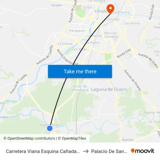Carretera Viana Esquina Cañada Valdestillas to Palacio De Santa Cruz map