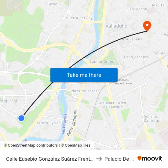 Calle Eusebio González Suárez Frente Federico Landrove Moiño to Palacio De Santa Cruz map