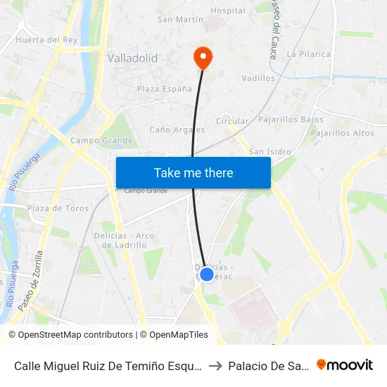 Calle Miguel Ruiz De Temiño Esquina Juan Carlos I to Palacio De Santa Cruz map