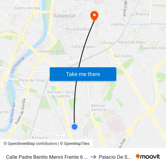 Calle Padre Benito Menni Frente 6 Esquina Caamaño to Palacio De Santa Cruz map