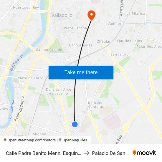 Calle Padre Benito Menni Esquina Caamaño to Palacio De Santa Cruz map