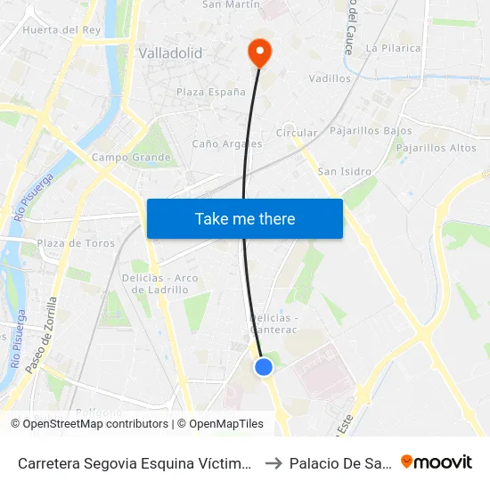 Carretera Segovia Esquina Víctimas Del Terrorismo to Palacio De Santa Cruz map