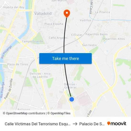 Calle Víctimas Del Terrorismo Esquina Carretera Segovia to Palacio De Santa Cruz map
