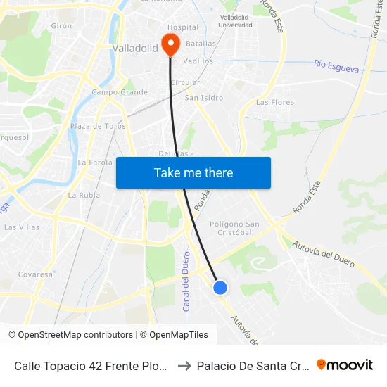 Calle Topacio 42 Frente Plomo to Palacio De Santa Cruz map