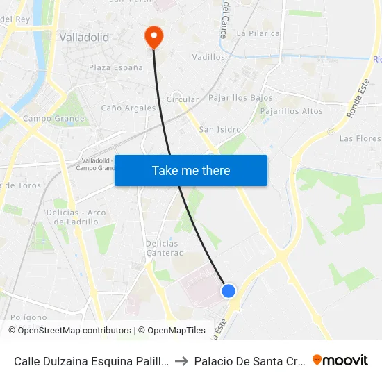 Calle Dulzaina Esquina Palillos to Palacio De Santa Cruz map