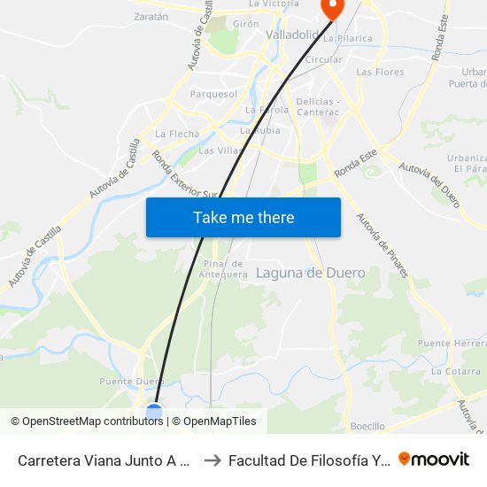 Carretera Viana Junto A Pinarillo. to Facultad De Filosofía Y Letras map