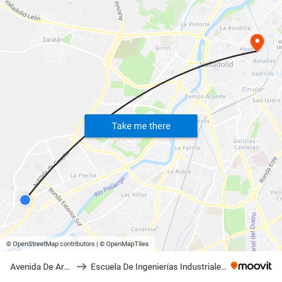 Avenida De Aranzana 29 to Escuela De Ingenierías Industriales (Sede Mergelina) map